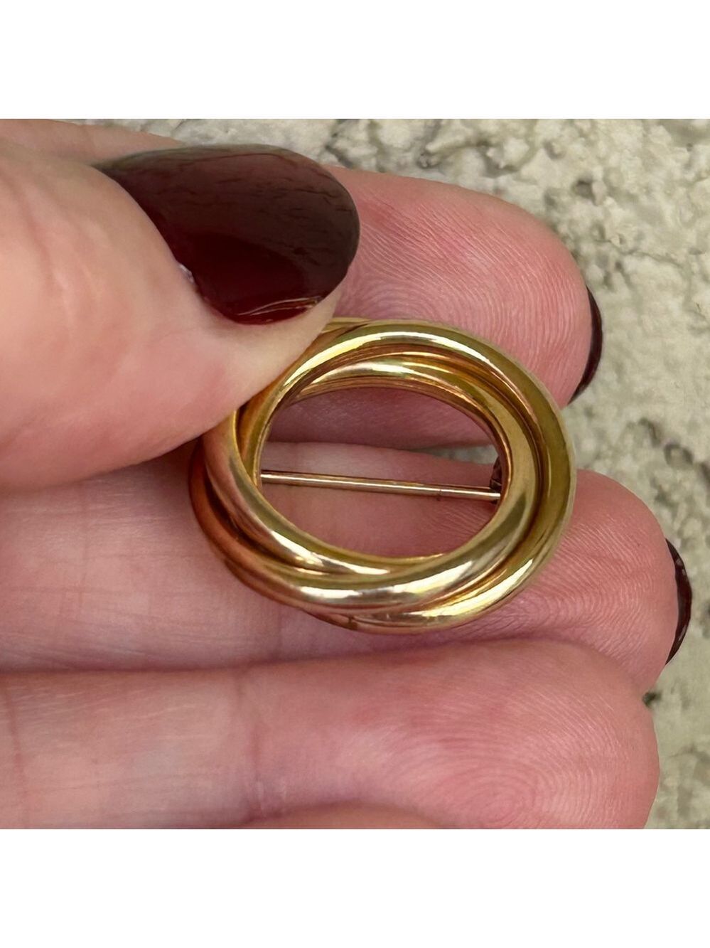 Vintage Runci 80’s 12K Gold Filled Intertwined Brooch/Pin - Picture 2 of 7